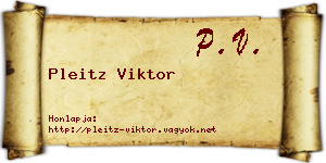 Pleitz Viktor névjegykártya